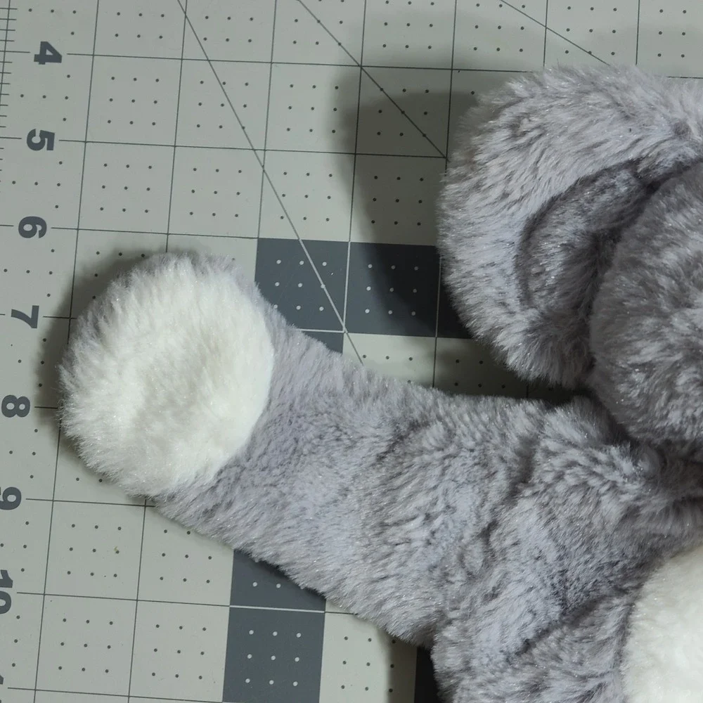 ELEPHANT LOVEY GRAY W WHITE PAWS & BELLY SECURITY BLANKET KELLY TOY FLAT CRINKLE